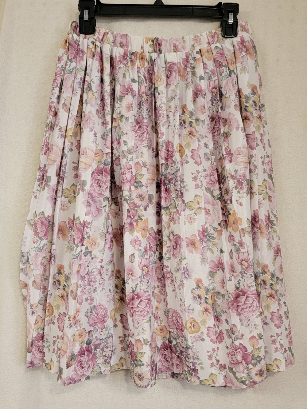 Floral Pleated Midi Skirt - Pink Floral Size 18